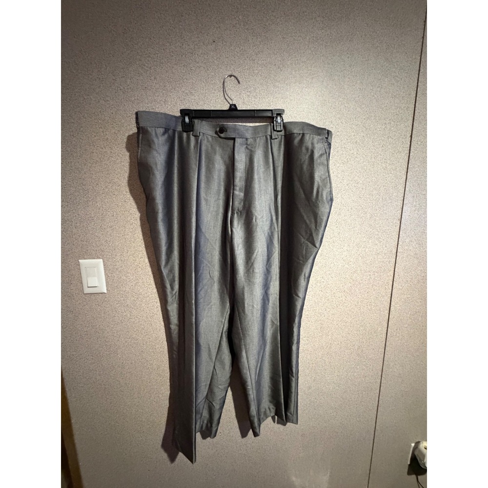 Stacy Adams Mens Silver Grey Micro Stripe Dress Pants Slacks 54R 50W New